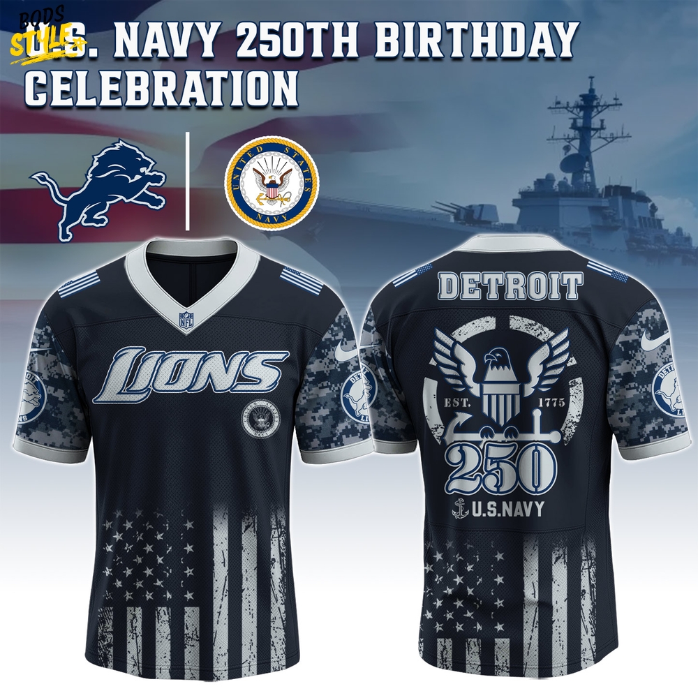 Detroit Lions NFL x 250 U.S. Navy 250th Birthday Celebration Jersey Detroit Lions NFL x 250 U.S. Navy 250th Birthday Celebration Jersey
