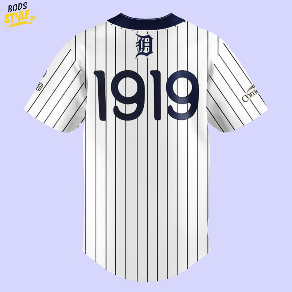 Detroit Tigers 1919 Black in White Stripes Baseball Jersey Detroit Tigers 1919 Black in White Stripes Baseball Jersey