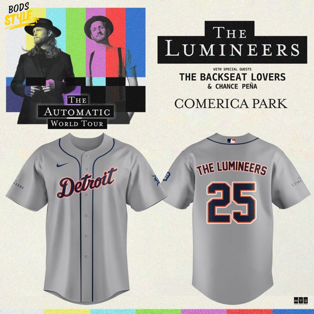 Detroit Tigers x The Lumineers 2025 Limited Edition Baseball Jersey Detroit Tigers x The Lumineers 2025 Limited Edition Baseball Jersey