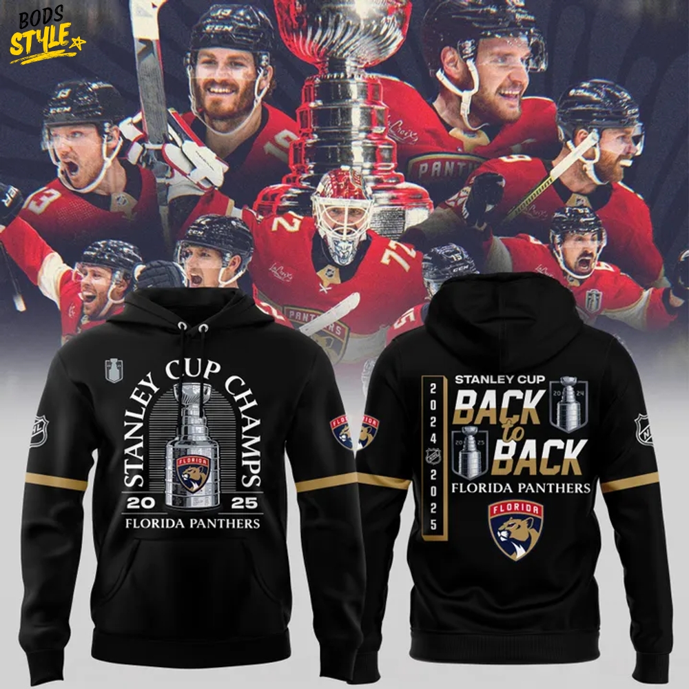 Florida Panthers 2025 Stanley Cup Back-to-Back Champions Special Black Hoodie Florida Panthers 2025 Stanley Cup Back-to-Back Champions Special Black Hoodie