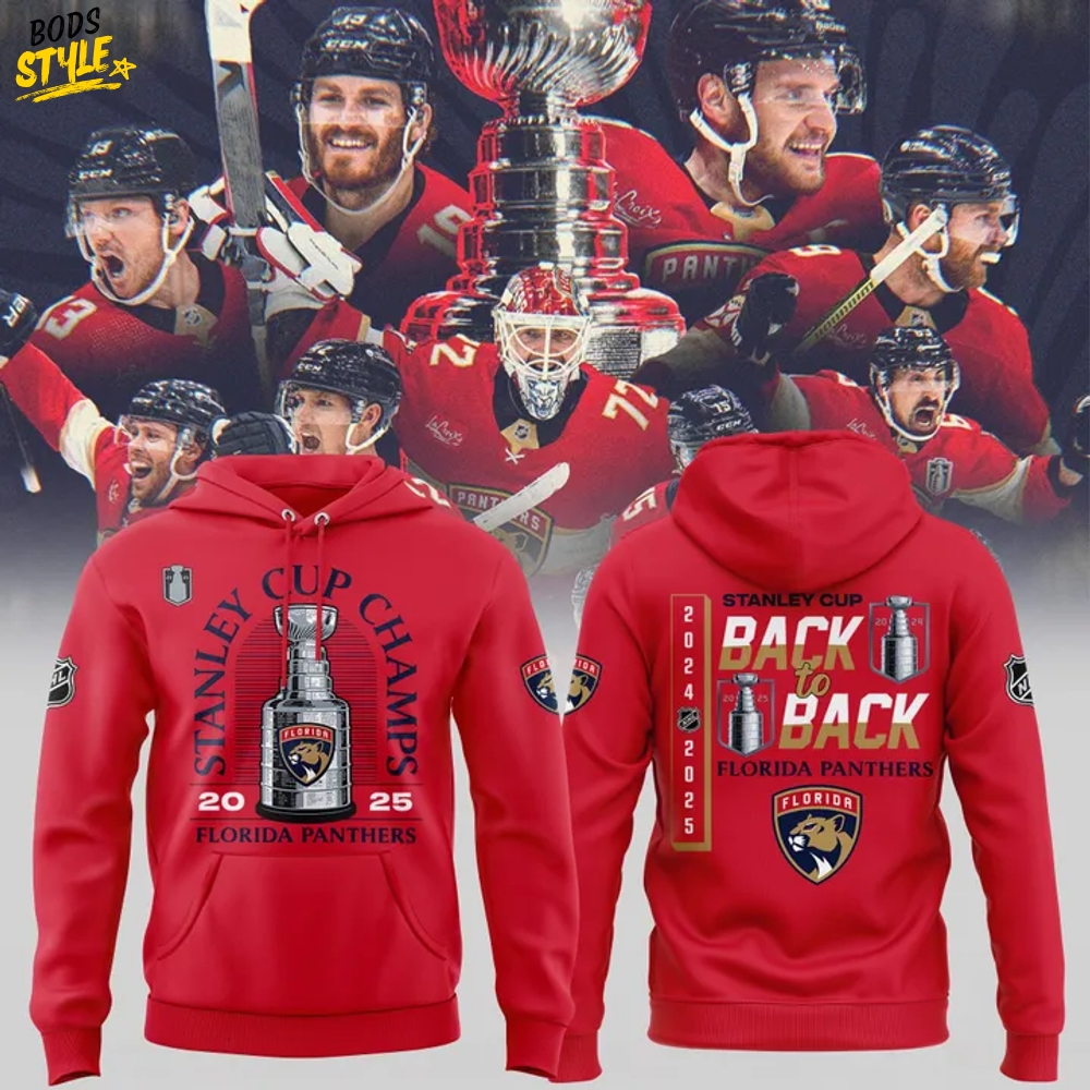 Florida Panthers 2025 Stanley Cup Back-to-Back Champions Special Red Hoodie Florida Panthers 2025 Stanley Cup Back-to-Back Champions Special Red Hoodie