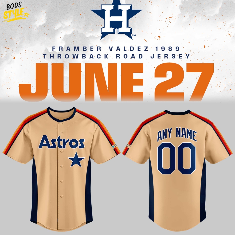 Houston Astros Framber Valdez 1989 Throwback Road Jersey Houston Astros Framber Valdez 1989 Throwback Road Jersey