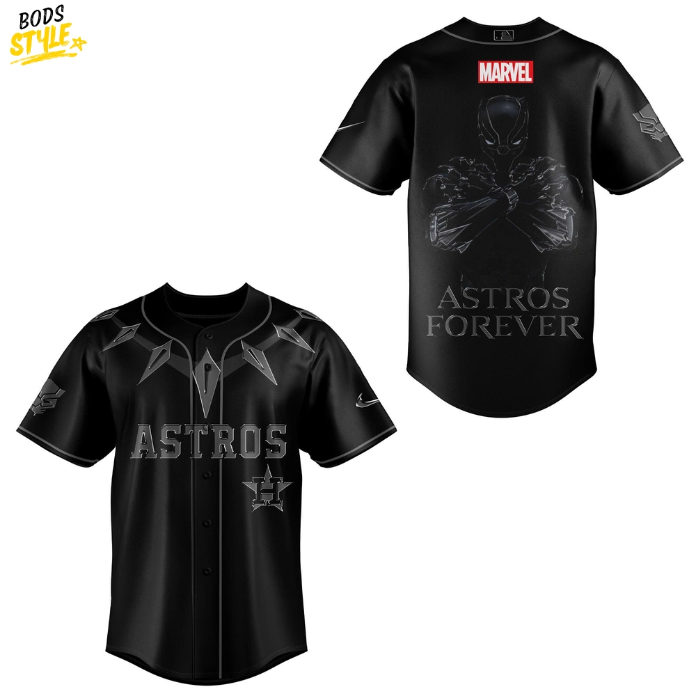 Houston Astros x Black Panther "Wakanda Forever" Special Baseball Jersey Houston Astros x Black Panther "Wakanda Forever" Special Baseball Jersey