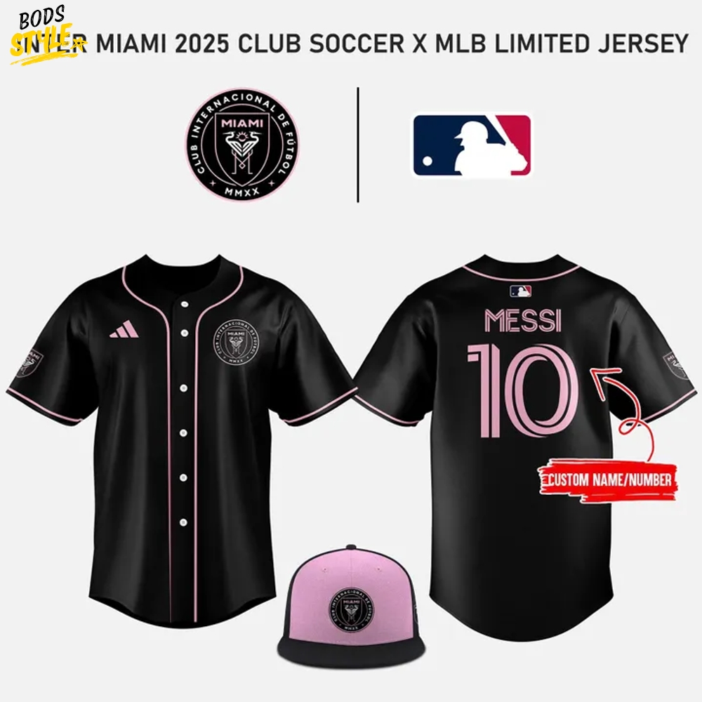 Inter Miami x MLB Club World Cup Limited Edition Black Baseball Jersey Inter Miami x MLB Club World Cup Limited Edition Black Baseball Jersey