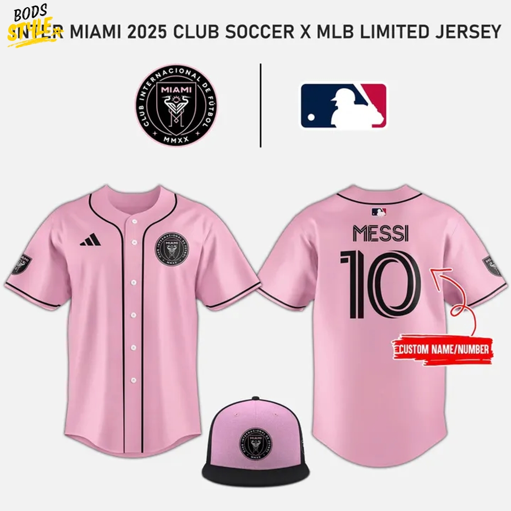 Inter Miami x MLB Club World Cup Limited Edition Pink Baseball Jersey Inter Miami x MLB Club World Cup Limited Edition Pink Baseball Jersey