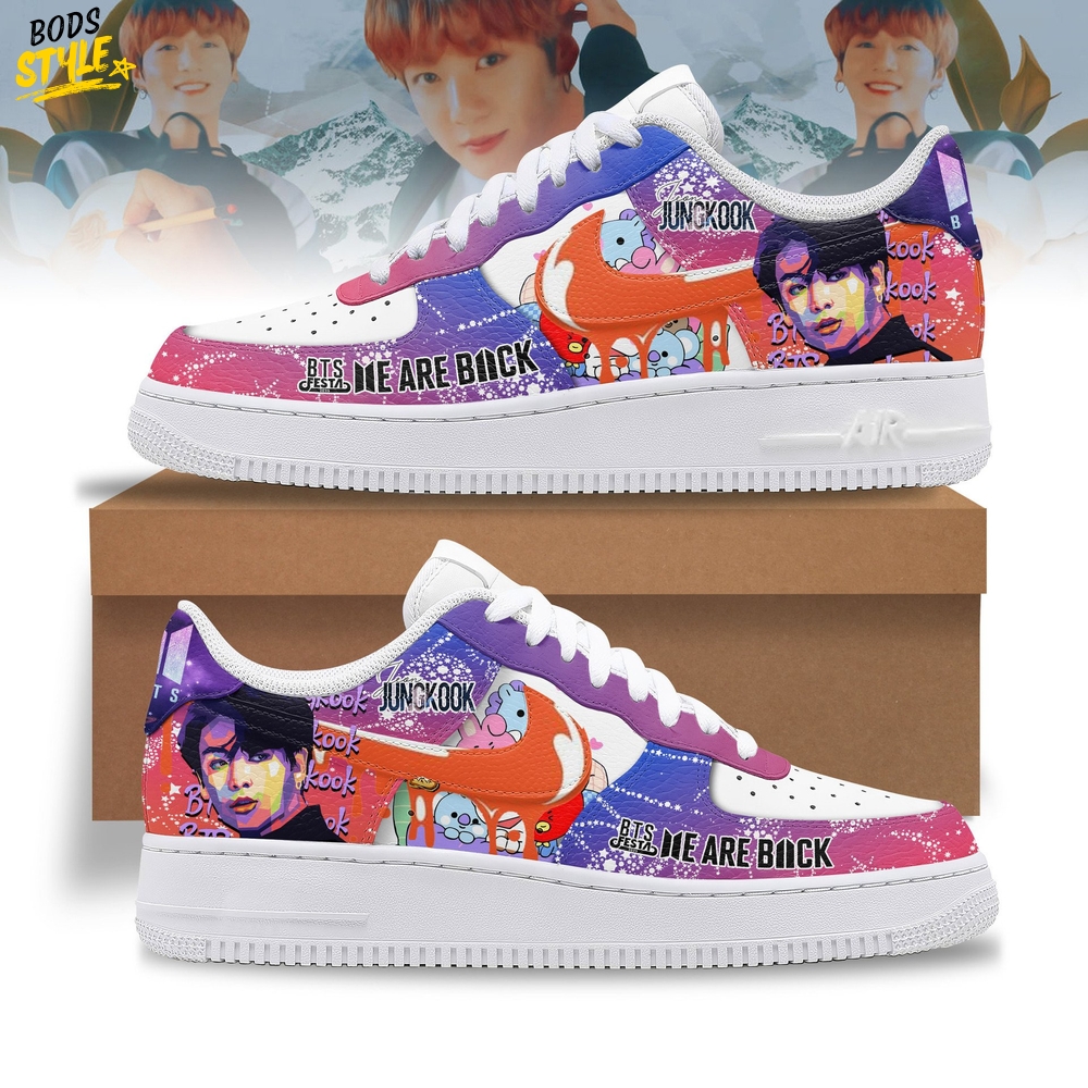 Jungkook x BTS "WE ARE BACK" Limited Edition Air Force 1 Sneaker Jungkook x BTS "WE ARE BACK" Limited Edition Air Force 1 Sneaker