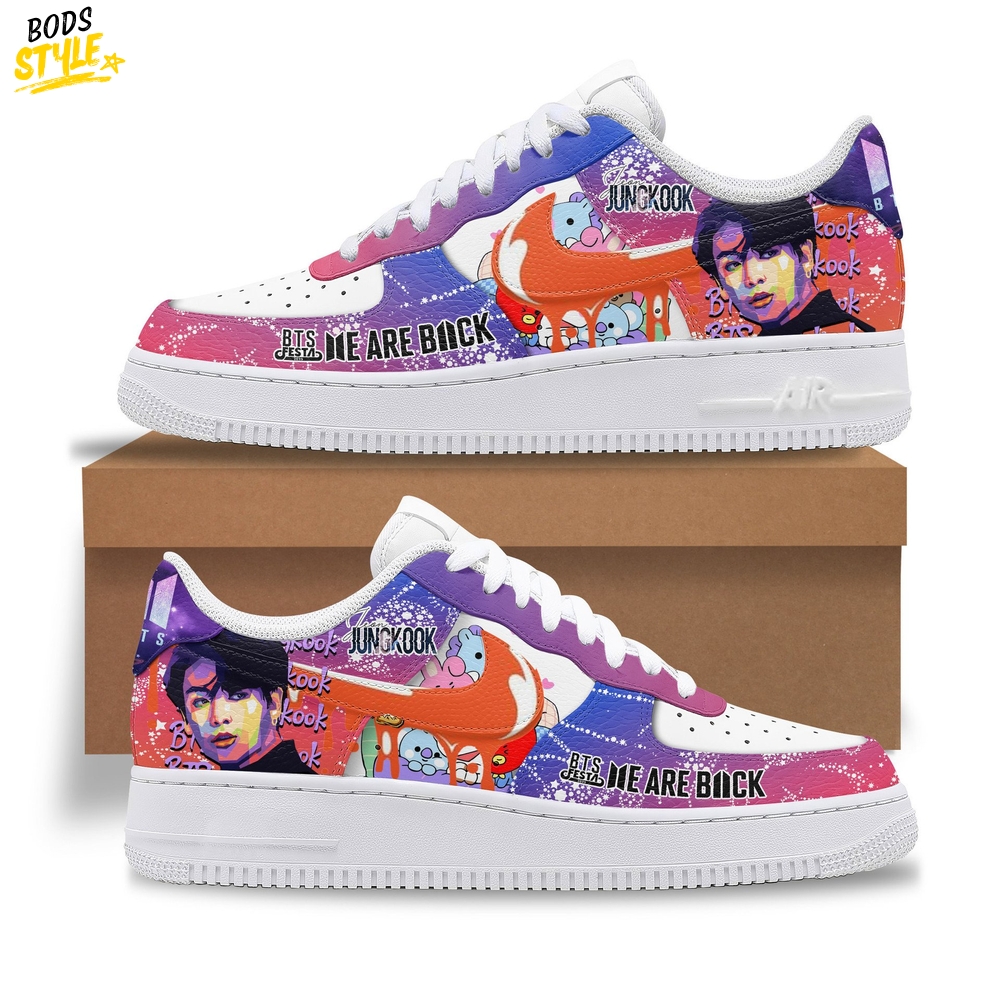 Jungkook x BTS "WE ARE BACK" Limited Edition Air Force 1 Sneaker Jungkook x BTS "WE ARE BACK" Limited Edition Air Force 1 Sneaker