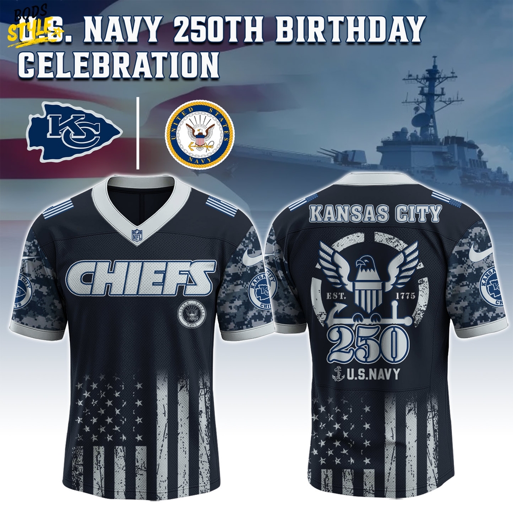 Kansas City Chiefs NFL x 250 U.S. Navy 250th Birthday Celebration Jersey Kansas City Chiefs NFL x 250 U.S. Navy 250th Birthday Celebration Jersey