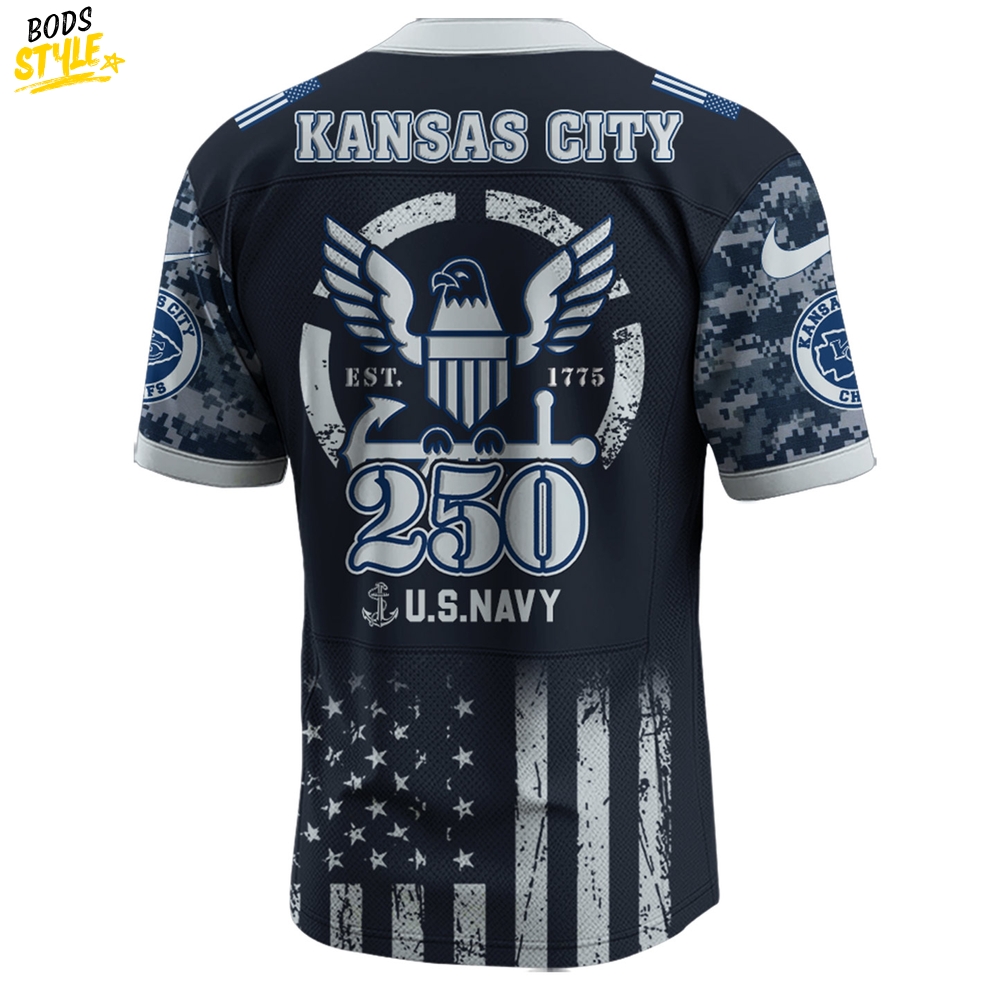 Kansas City Chiefs NFL x 250 U.S. Navy 250th Birthday Celebration Jersey Kansas City Chiefs NFL x 250 U.S. Navy 250th Birthday Celebration Jersey