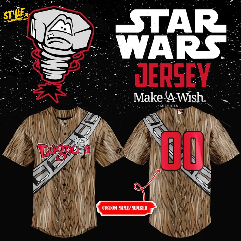 Lansing Lugnuts x 2025 Star Wars Night "Make a Wish" Special Baseball Jersey Lansing Lugnuts x 2025 Star Wars Night "Make a Wish" Special Baseball Jersey