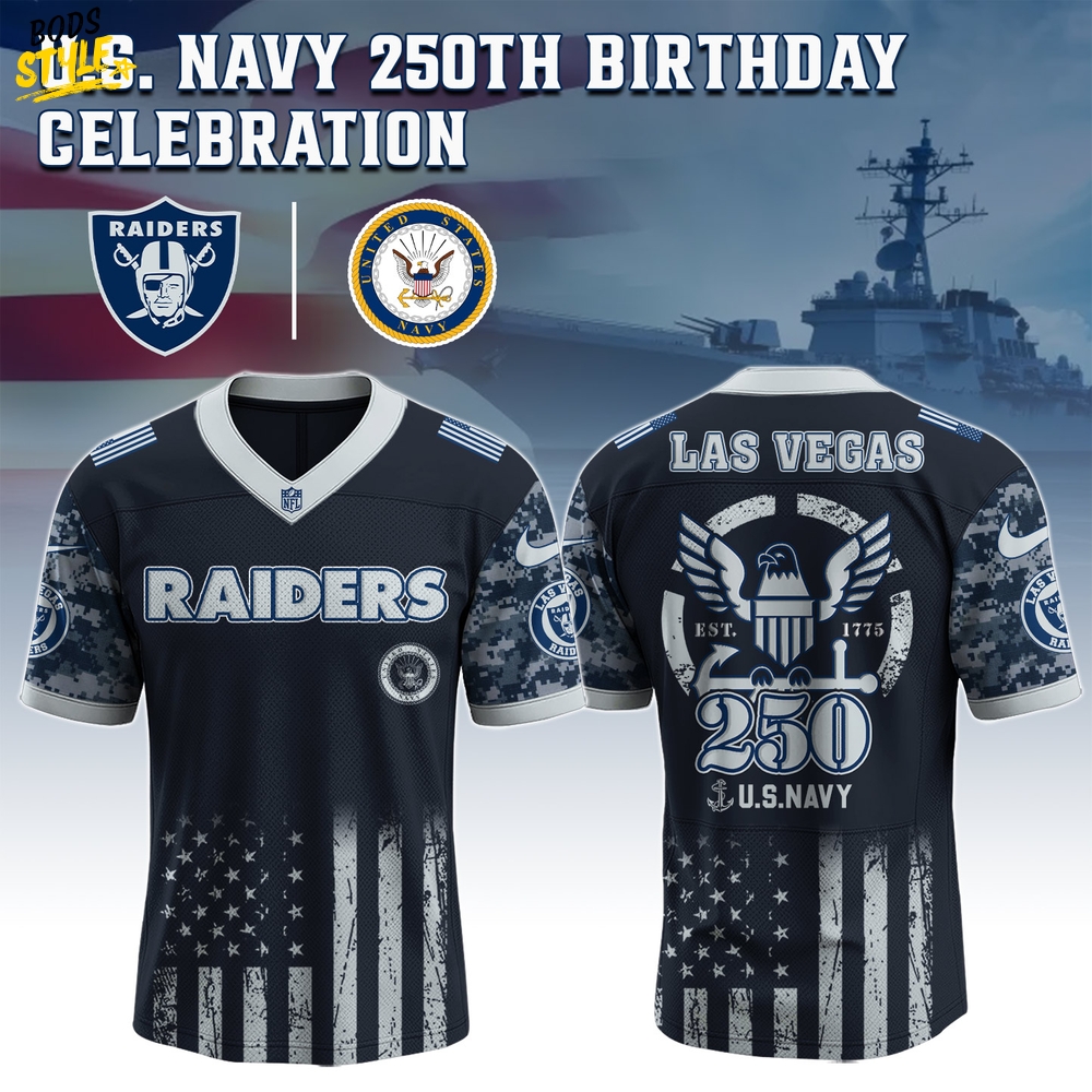 Las Vegas Raiders NFL x 250 U.S. Navy 250th Birthday Celebration Jersey Las Vegas Raiders NFL x 250 U.S. Navy 250th Birthday Celebration Jersey