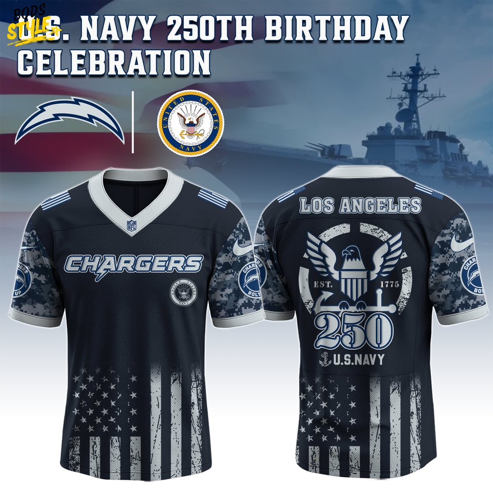 Los Angeles Chargers NFL x 250 U.S. Navy 250th Birthday Celebration Jersey Los Angeles Chargers NFL x 250 U.S. Navy 250th Birthday Celebration Jersey