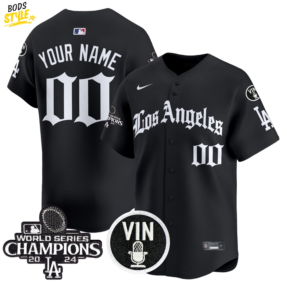 Los Angeles Dodgers "Gothic Edition" Custom Black Baseball Jersey Los Angeles Dodgers "Gothic Edition" Custom Black Baseball Jersey