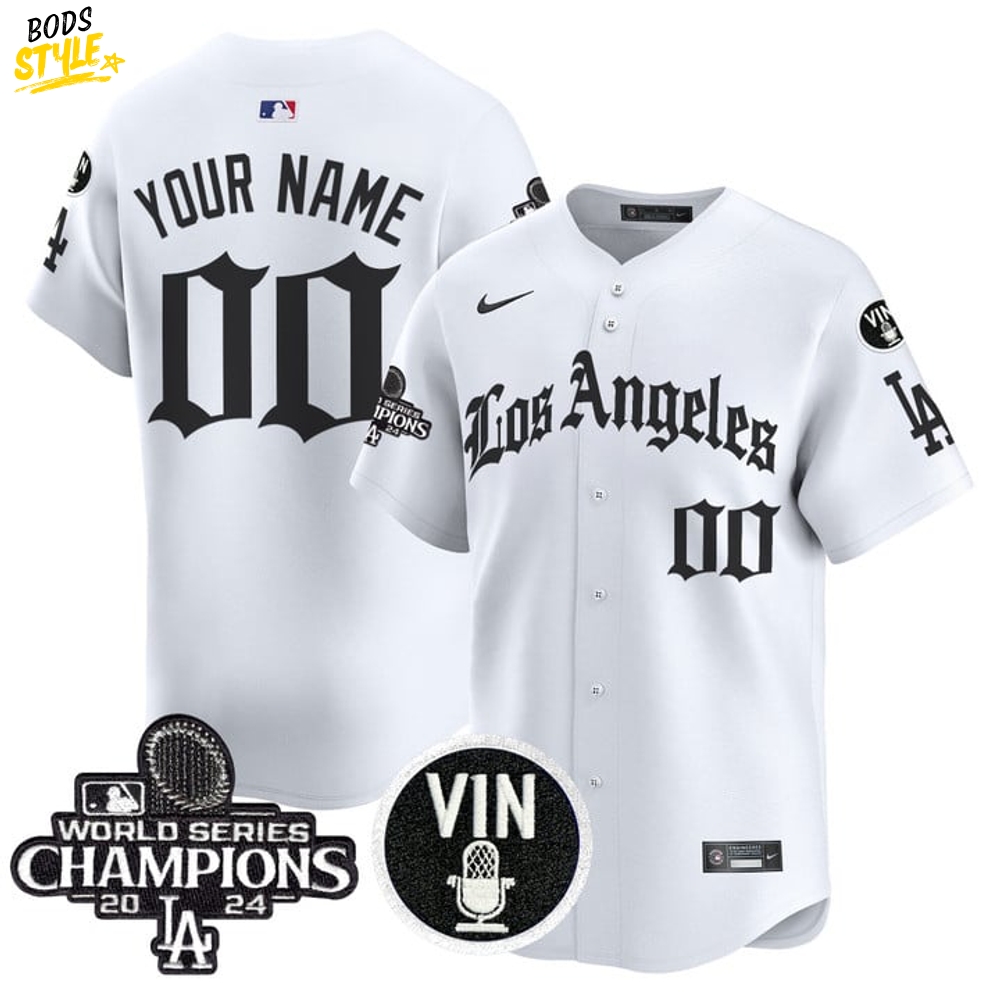 Los Angeles Dodgers "Gothic Edition" Custom White Baseball Jersey Los Angeles Dodgers "Gothic Edition" Custom White Baseball Jersey