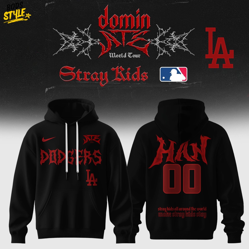 Los Angeles Dodgers x Stray Kids DomiATE Word Tour Personalized Hoodie Los Angeles Dodgers x Stray Kids DomiATE Word Tour Personalized Hoodie