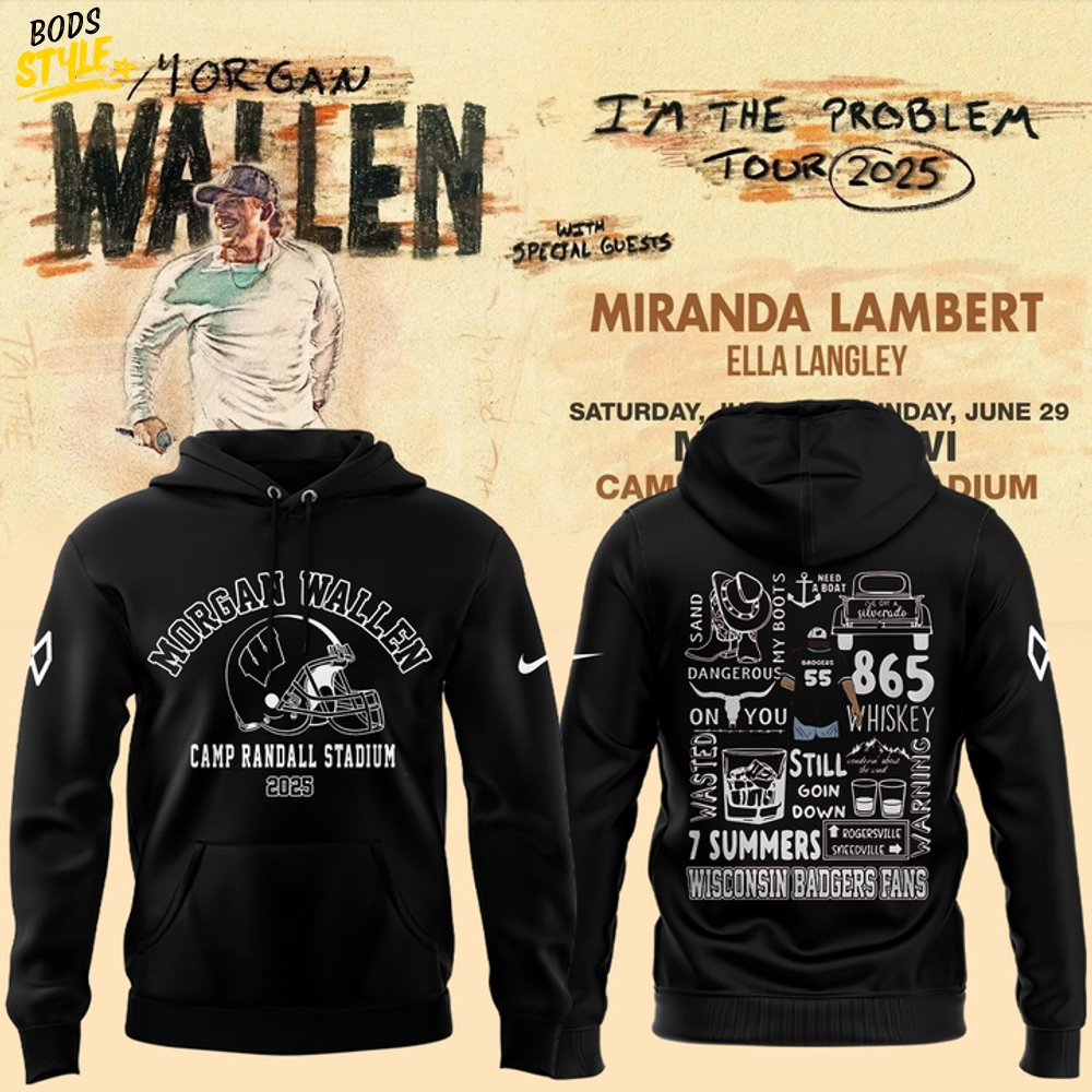 Morgan Wallen x Wisconsin Football I'm The Problem Tour 2025 Hoodie Set Morgan Wallen x Wisconsin Football I'm The Problem Tour 2025 Hoodie Set