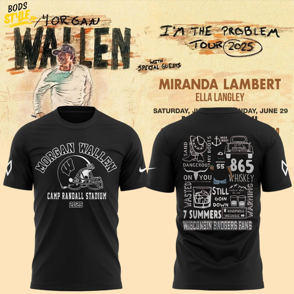 Morgan Wallen x Wisconsin Football I'm The Problem Tour 2025 Shirt Morgan Wallen x Wisconsin Football I'm The Problem Tour 2025 Shirt