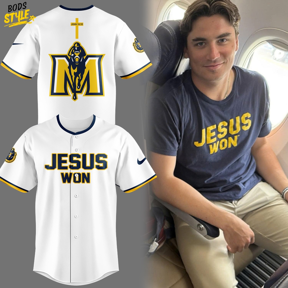 Murray State Racers Jesus Won Limited Edition White Baseball Jersey Murray State Racers Jesus Won Limited Edition White Baseball Jersey