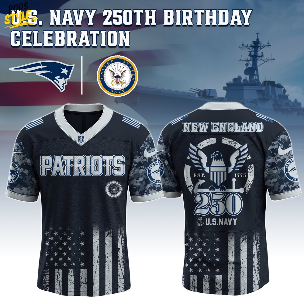 New England Patriots NFL x 250 U.S. Navy 250th Birthday Celebration Jersey New England Patriots NFL x 250 U.S. Navy 250th Birthday Celebration Jersey