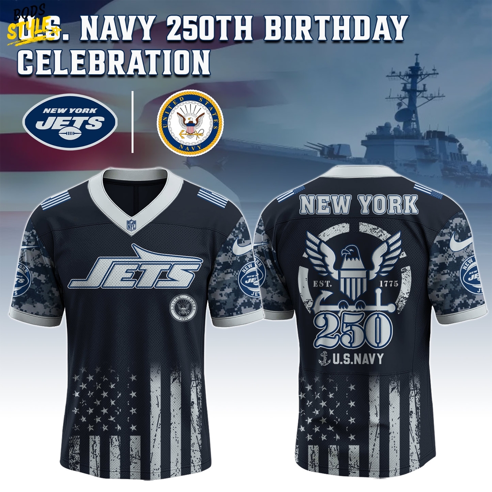 New York Jets NFL x 250 U.S. Navy 250th Birthday Celebration Jersey New York Jets NFL x 250 U.S. Navy 250th Birthday Celebration Jersey