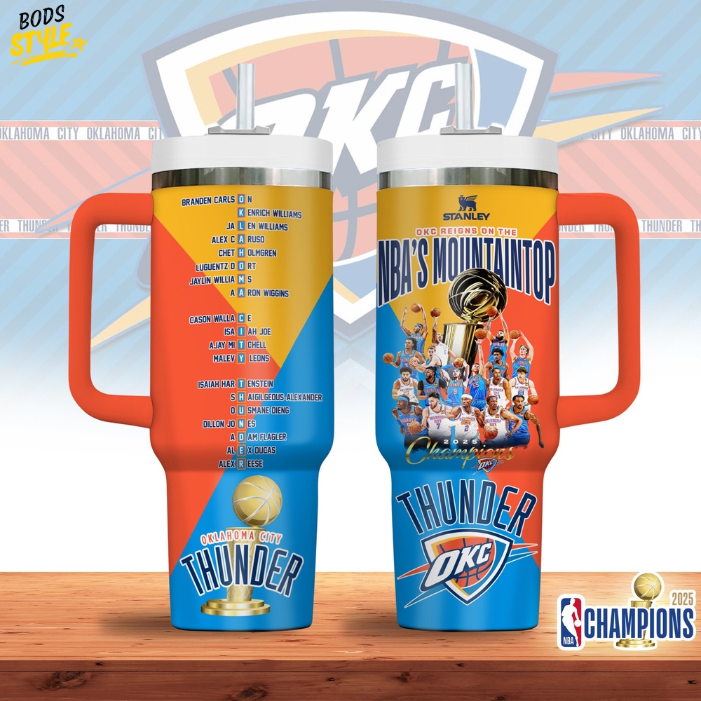 Oklahoma City Thunder "NBA's Mountaintop Champions 2025" Stanley Tumbler Oklahoma City Thunder "NBA's Mountaintop Champions 2025" Stanley Tumbler