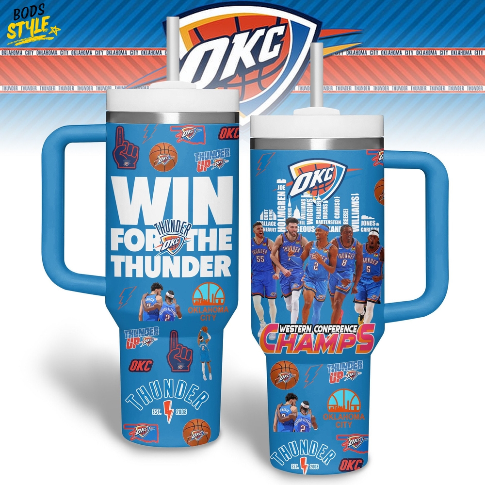 Oklahoma City Thunder Western Conference Champions 2025 Stanley Tumbler Oklahoma City Thunder Western Conference Champions 2025 Stanley Tumbler