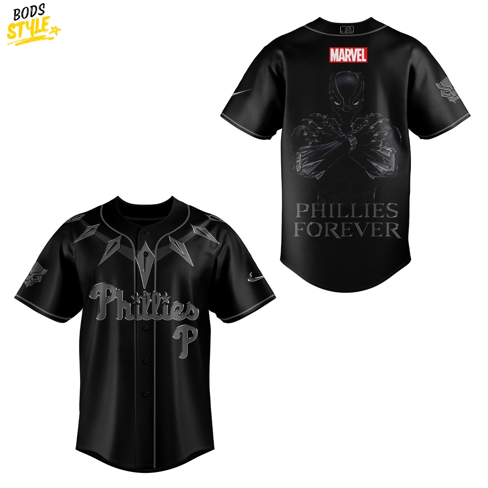 Philadelphia Phillies x Black Panther "Wakanda Forever" Special Baseball Jersey Philadelphia Phillies x Black Panther "Wakanda Forever" Special Baseball Jersey