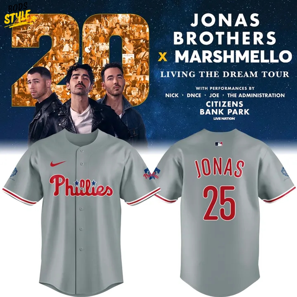 Philadelphia Phillies x Jonas Brothers JONAS20: Living The Dream Tour Jersey Philadelphia Phillies x Jonas Brothers JONAS20: Living The Dream Tour Jersey