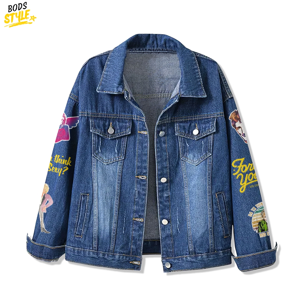 Rod Stewart Just a Woman Who Love Music Denim Jacket Rod Stewart Just a Woman Who Love Music Denim Jacket