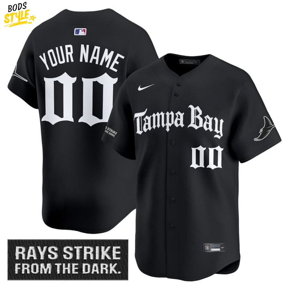 Tampa Bay Rays 'Gothic Deepwater Edition' Custom Black Baseball Jersey Tampa Bay Rays 'Gothic Deepwater Edition' Custom Black Baseball Jersey