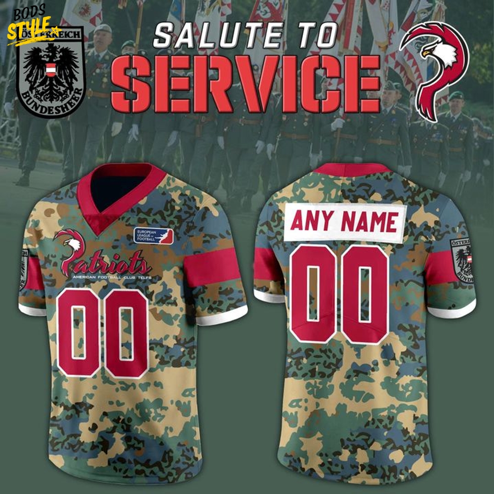 Telfs Patriots Salute to Service 2025 Limited Edition Football Jersey Telfs Patriots Salute to Service 2025 Limited Edition Football Jersey