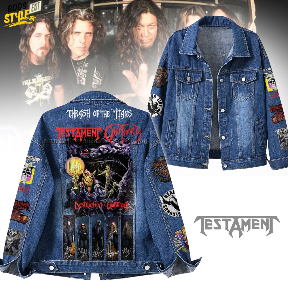 Testament Obituary Tour 2025 Limited Edition Denim Jacket Testament Obituary Tour 2025 Limited Edition Denim Jacket