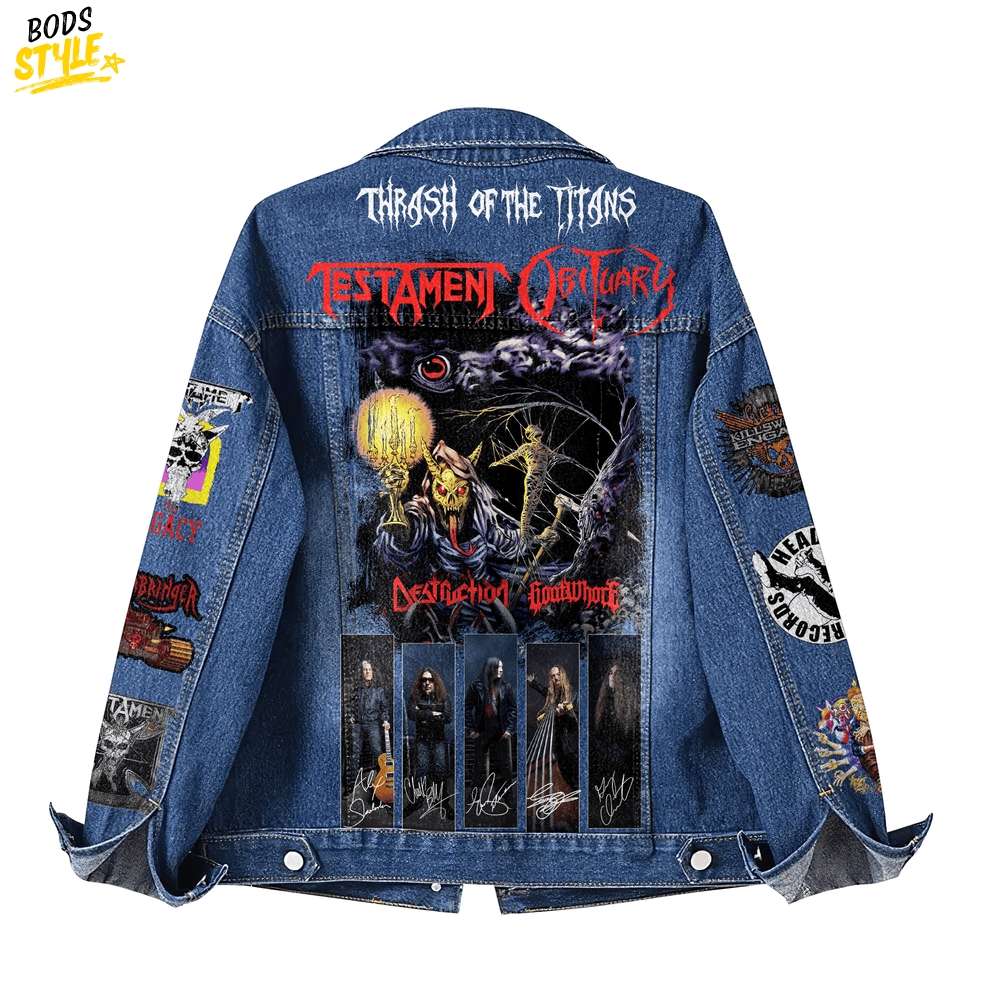 Testament Obituary Tour 2025 Limited Edition Denim Jacket Testament Obituary Tour 2025 Limited Edition Denim Jacket