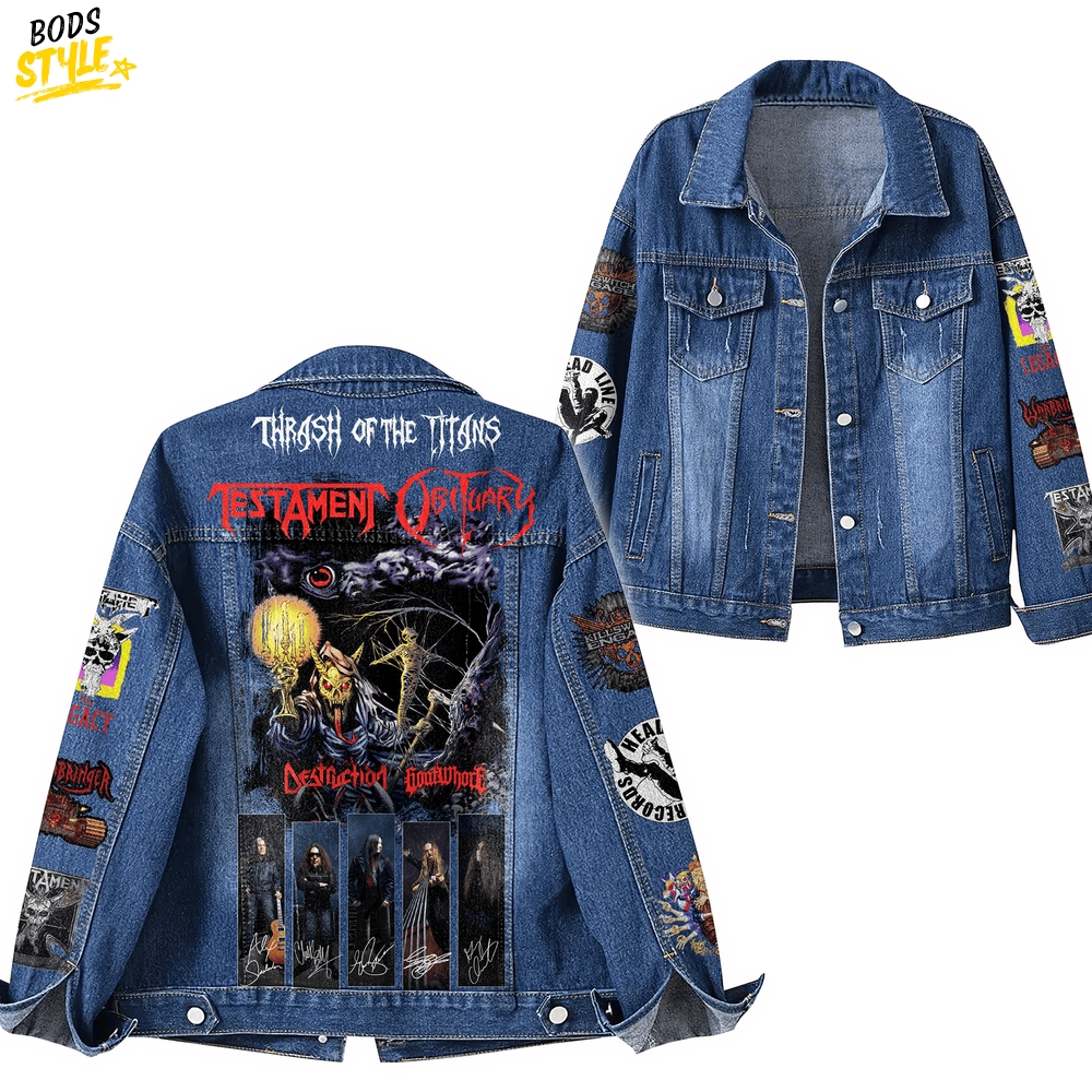 Testament Obituary Tour 2025 Limited Edition Denim Jacket Testament Obituary Tour 2025 Limited Edition Denim Jacket