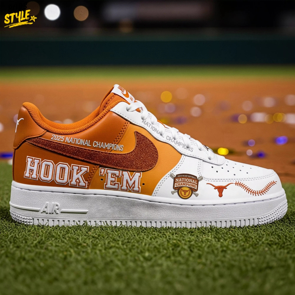 Texas Longhorns Softball National Champions 2025 "Hook em Horn" Air Force 1 Shoes Texas Longhorns Softball National Champions 2025 "Hook em Horn" Air Force 1 Shoes