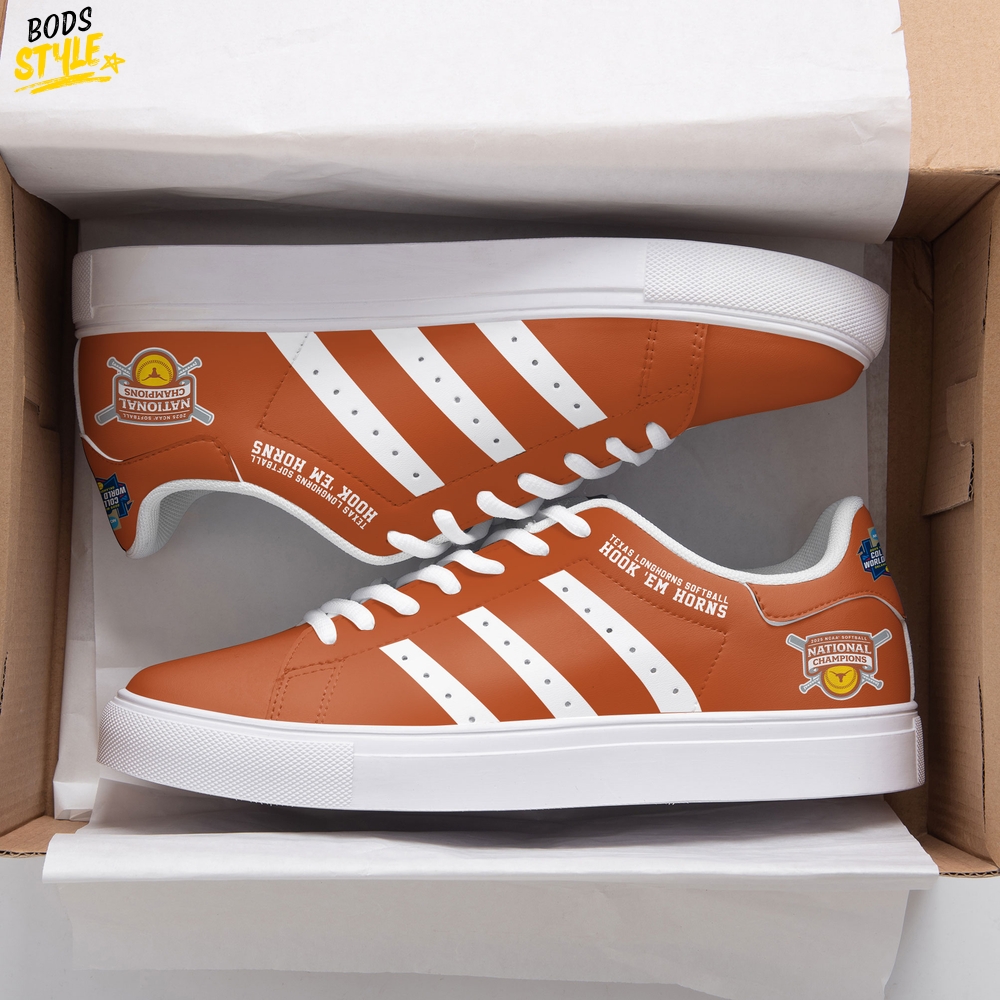 Texas Longhorns Softball National Champions 2025 Orange Stan Smith Shoes Texas Longhorns Softball National Champions 2025 Orange Stan Smith Shoes