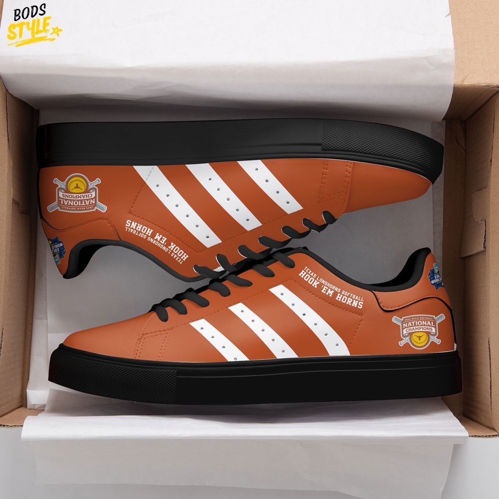 Texas Longhorns Softball National Champions 2025 Orange Stan Smith Shoes Texas Longhorns Softball National Champions 2025 Orange Stan Smith Shoes