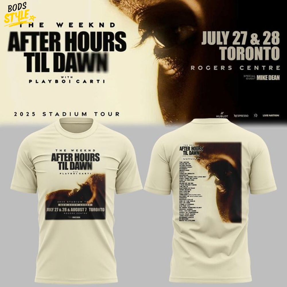 Toronto Blue Jays x The Weeknd: After Hours Til Dawn Tour Special Edition T-shirt Toronto Blue Jays x The Weeknd: After Hours Til Dawn Tour Special Edition T-shirt