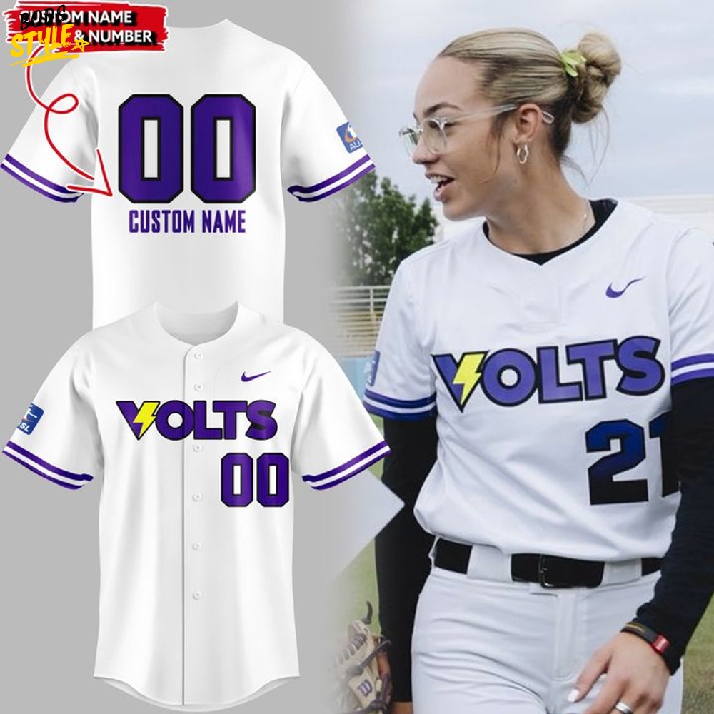 Volts Professional Softball Team Uniform White New Baseball Jersey Volts Professional Softball Team Uniform White New Baseball Jersey