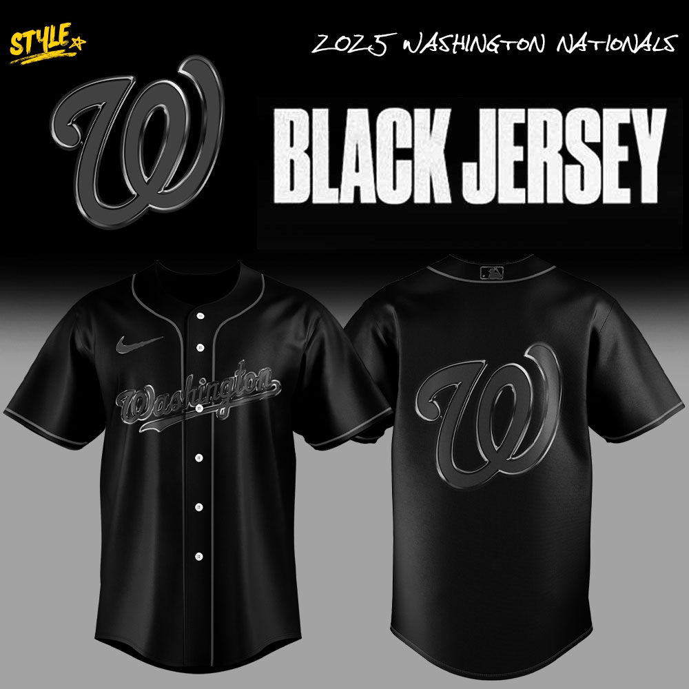 Washington Nationals MLB x Back In Black 2025 Jersey Washington Nationals MLB x Back In Black 2025 Jersey