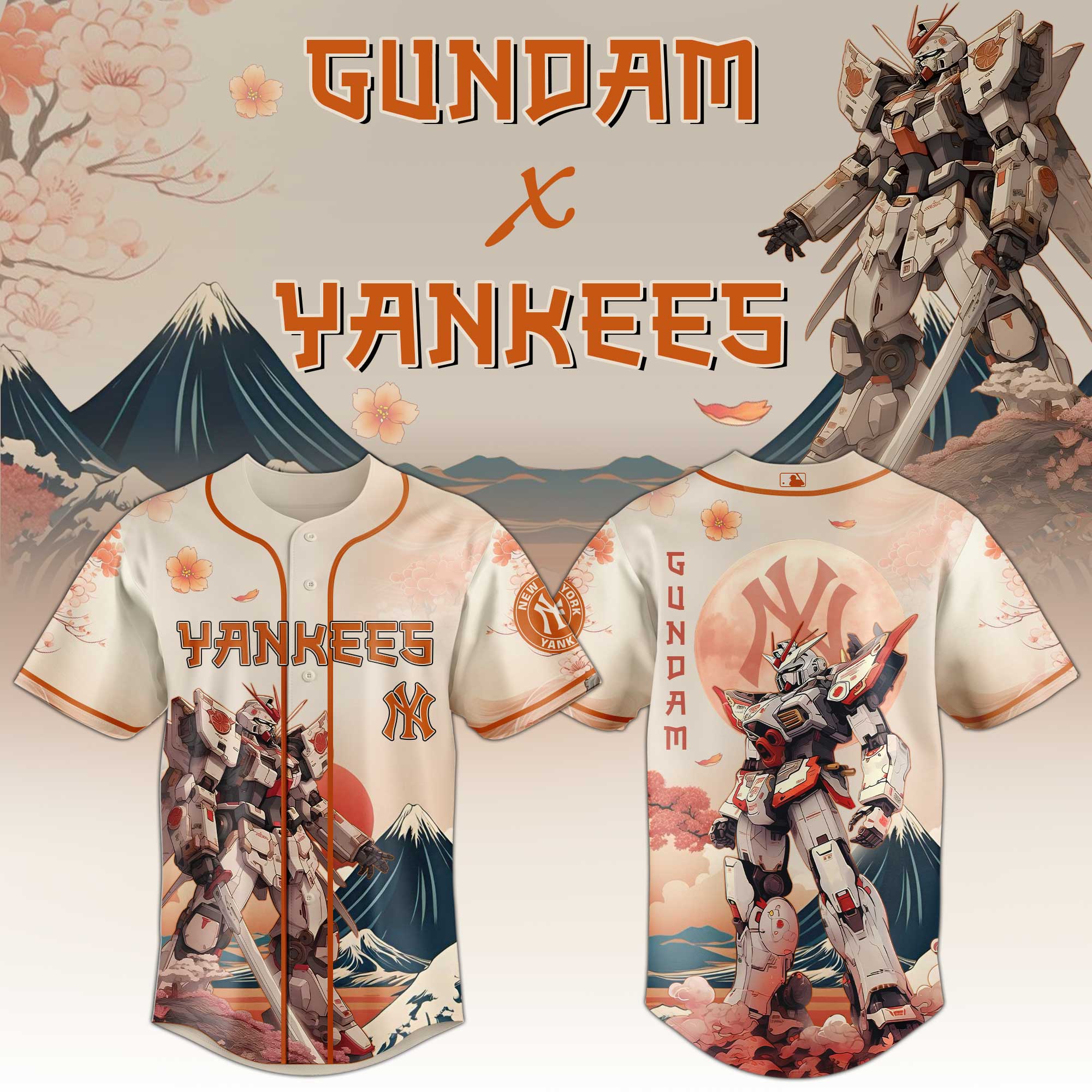 New York Yankees x Gundam Japan Edition 2025 Special Baseball Jersey New York Yankees x Gundam Japan Edition 2025 Special Baseball Jersey
