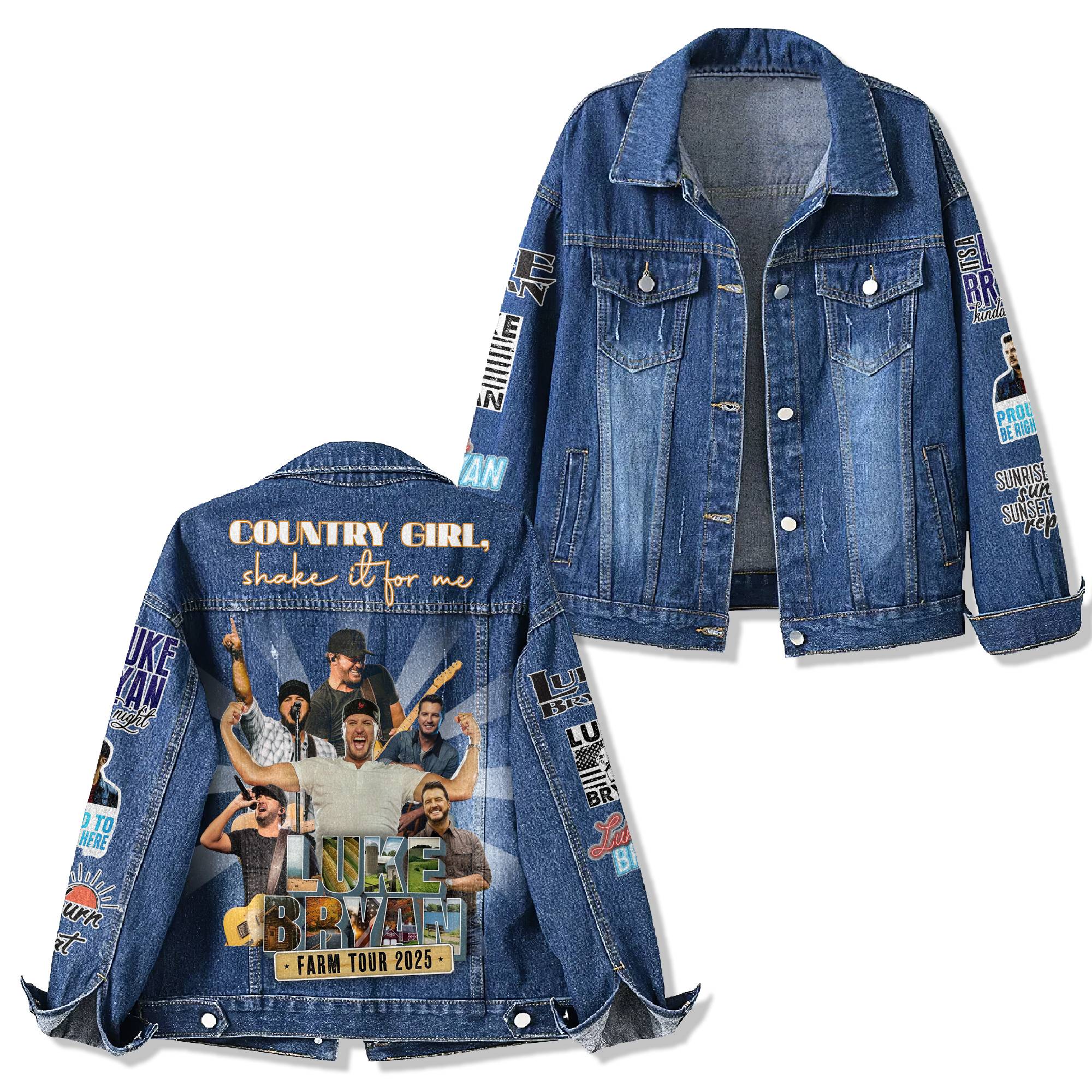 Luke Bryan "FARM TOUR 2025" Limited Edition Denim Jacket Luke Bryan "FARM TOUR 2025" Limited Edition Denim Jacket