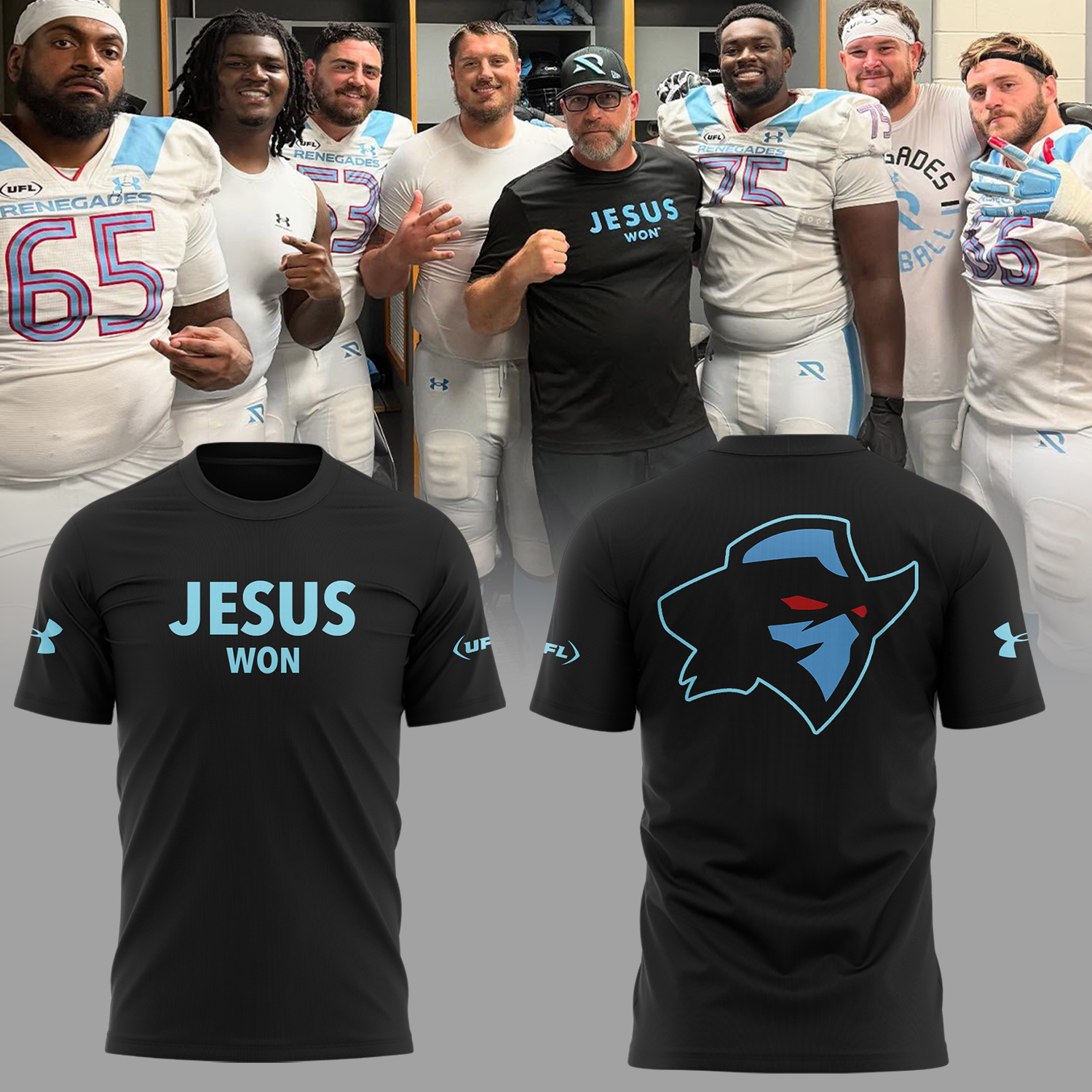 Arlington Renegades x Jesus Won 2025 Special Black Shirt Arlington Renegades x Jesus Won 2025 Special Black Shirt