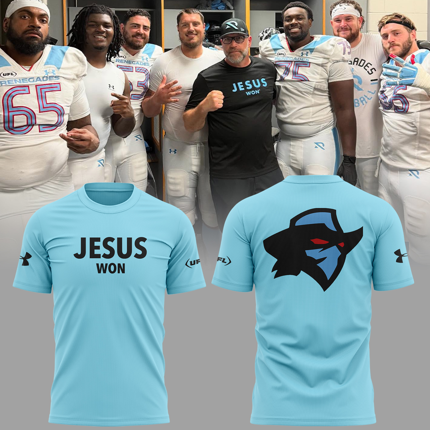 Arlington Renegades x Jesus Won 2025 Special Blue Shirt Arlington Renegades x Jesus Won 2025 Special Blue Shirt