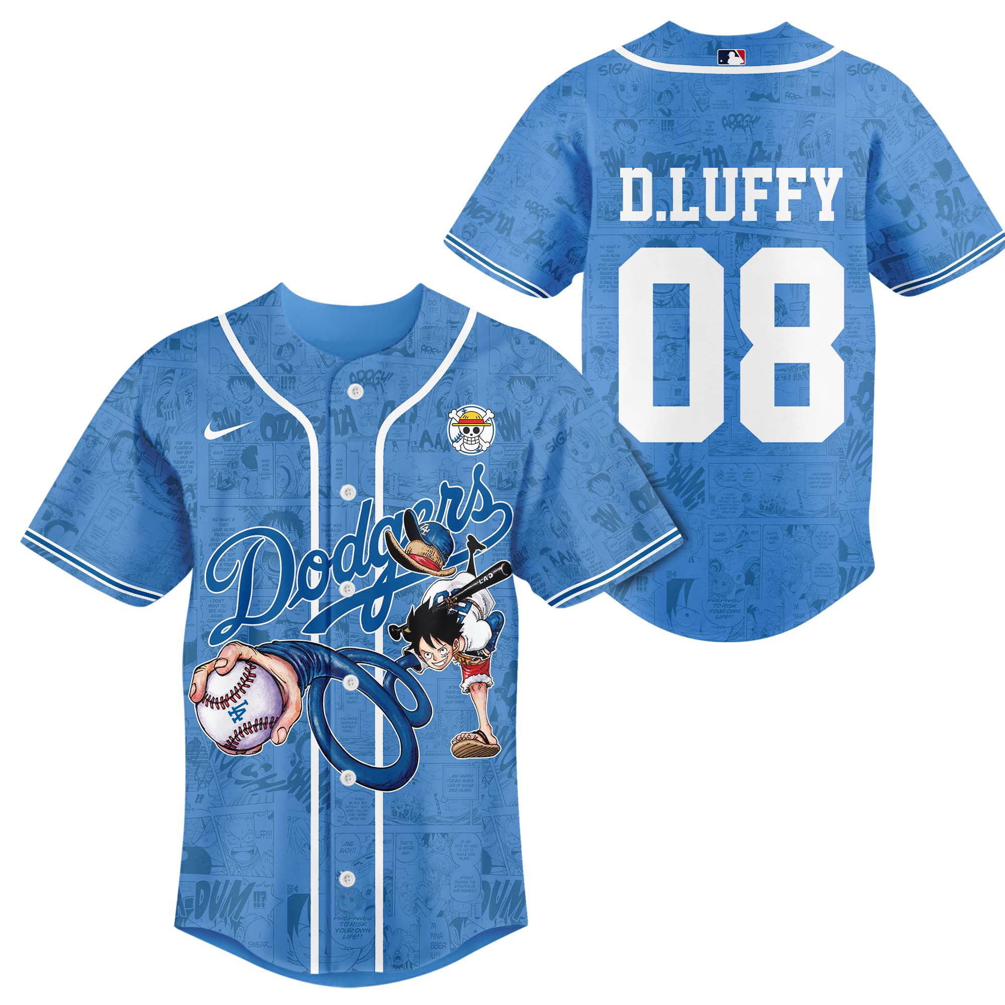 Los Angeles Dodgers x One Piece Theme Day Baseball Jersey Los Angeles Dodgers x One Piece Theme Day Baseball Jersey