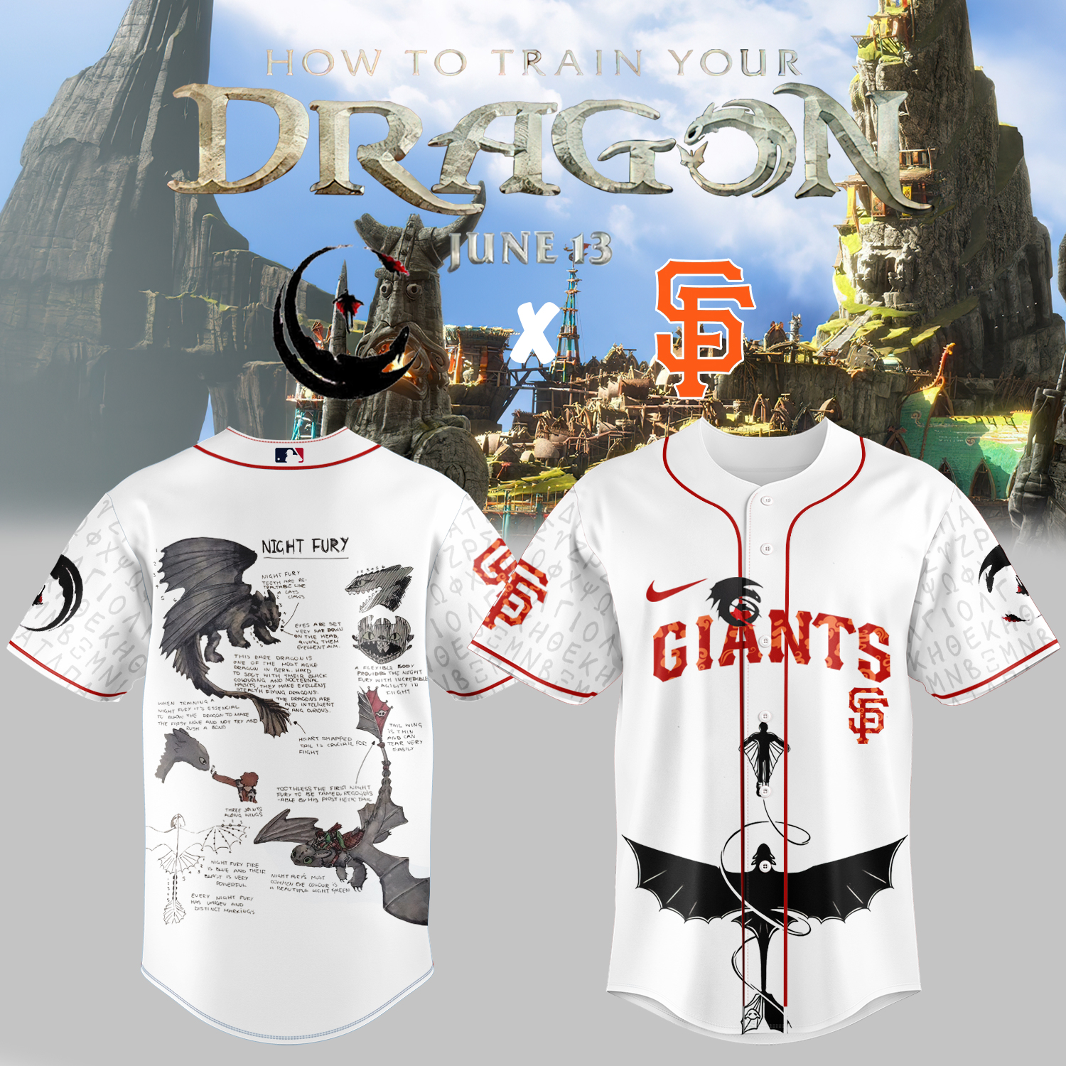 San Francisco Giants x How to Train Your Dragon Limited Edition Baseball Jersey San Francisco Giants x How to Train Your Dragon Limited Edition Baseball Jersey