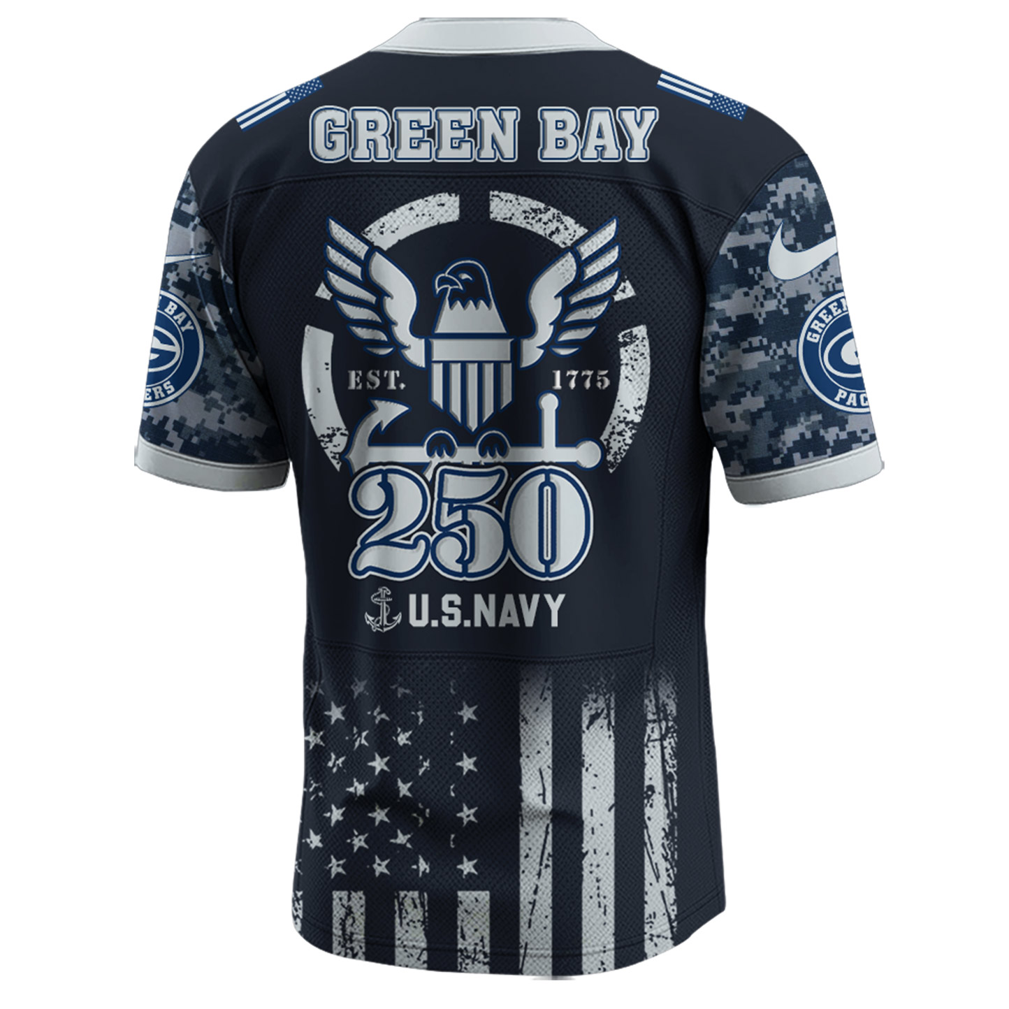 Green Bay Packers NFL x 250 U.S. Navy 250th Birthday Celebration Jersey Green Bay Packers NFL x 250 U.S. Navy 250th Birthday Celebration Jersey