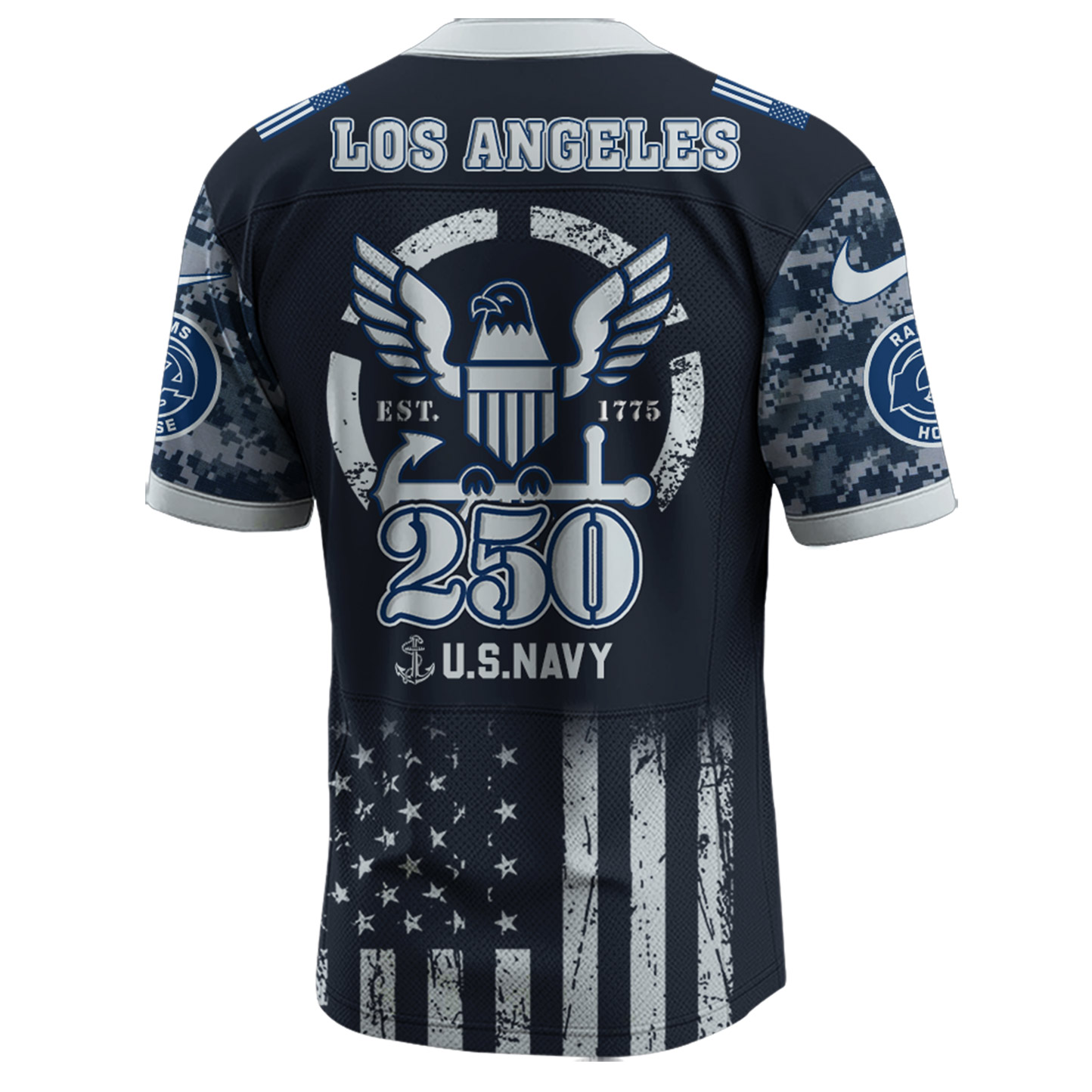 Los Angeles Rams NFL x 250 U.S. Navy 250th Birthday Celebration Jersey Los Angeles Rams NFL x 250 U.S. Navy 250th Birthday Celebration Jersey