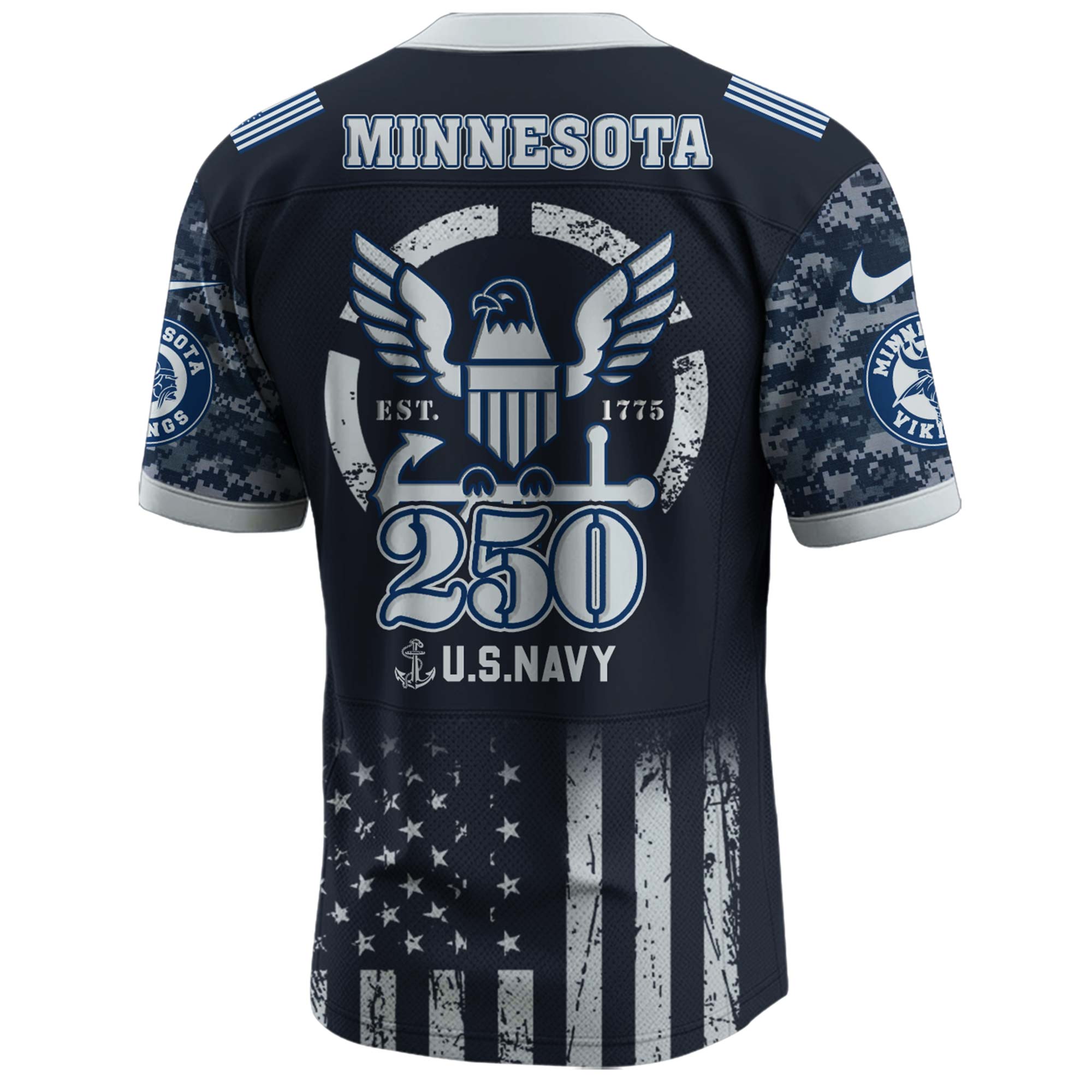 Minnesota Vikings NFL x 250 U.S. Navy 250th Birthday Celebration Jersey Minnesota Vikings NFL x 250 U.S. Navy 250th Birthday Celebration Jersey