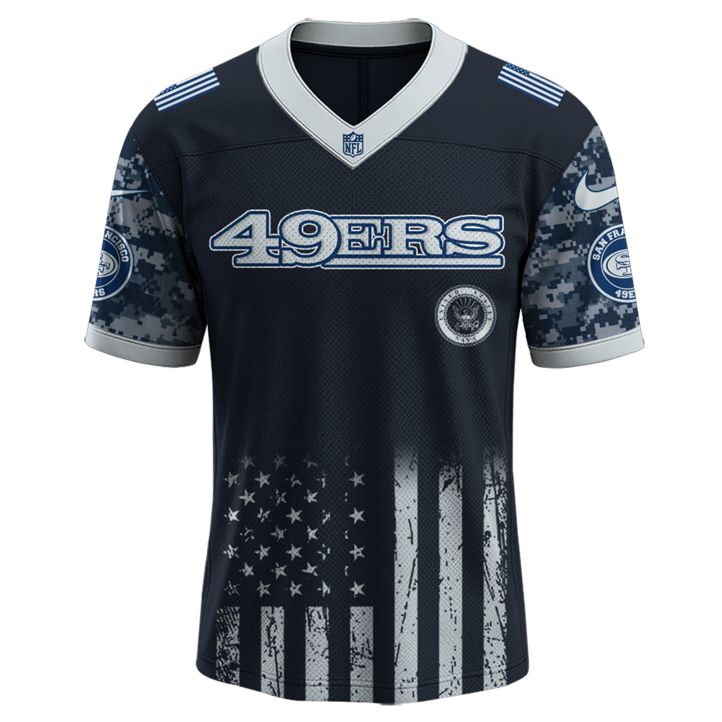 San Francisco 49Ers NFL x 250 U.S. Navy 250th Birthday Celebration Jersey San Francisco 49Ers NFL x 250 U.S. Navy 250th Birthday Celebration Jersey